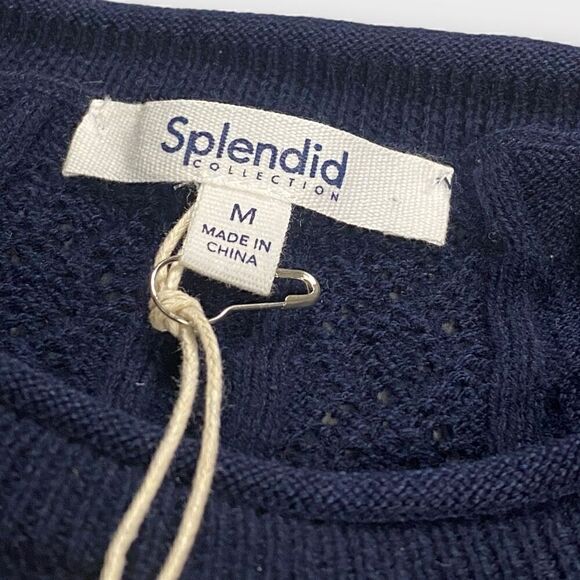 Splendid Womens Cosette Crochet Navy Tank size Medium New with Tags - Picture 4 of 8